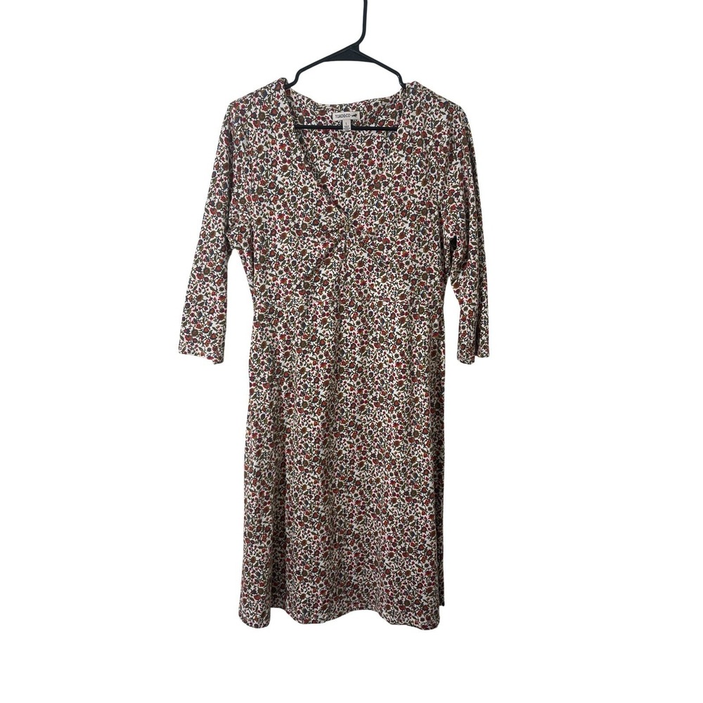 Toad & Co Large Floral Cottagecore A Line Dress Organic Cotton Blend Boho NEW